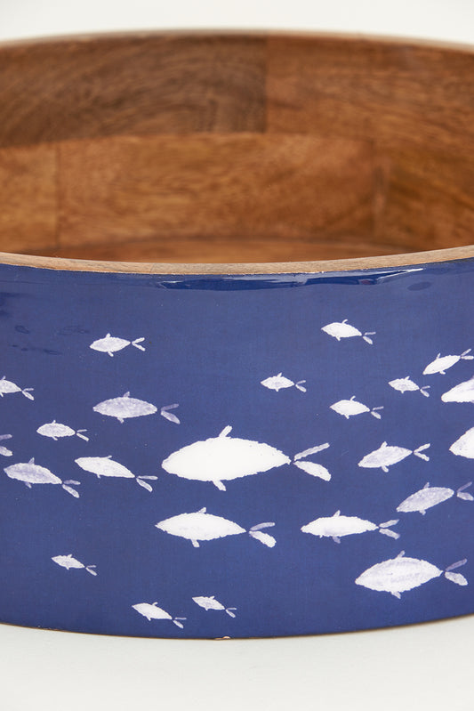 Enamelled Wood Fish Bowl