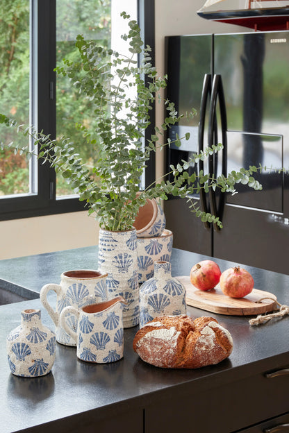 Terracotta Pot with Hand-Stamped Shells